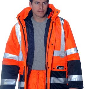 Huski Venture Jacket Orange-Navy