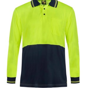 Workcraft Hi-Vis Lightweight LS Micromesh Polo with Pocket